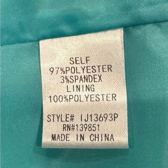 ODDY Open Front Blazer Jacket Pockets Ruch Sleeve Turquoise Women’s Size 3XL - Picture 4 of 7